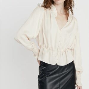 Deluc Cream Button-Up Blouse